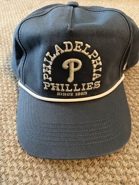 Philadelphia Phillies Rope Front Baseball Hat - Navy with White Trim